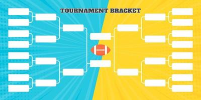 16 american football team tournament bracket championship template flat style design vector illustration.