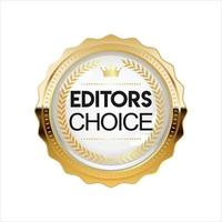 Golden editors choice badge on white background vector