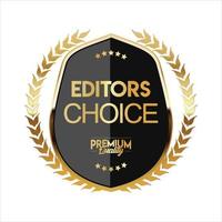 Golden editors choice badge on white background vector