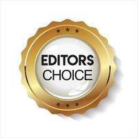 Golden editors choice badge on white background vector