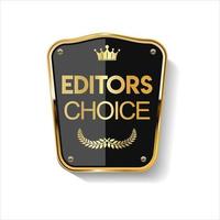 Golden editors choice badge on white background vector