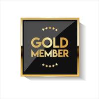 Golden badge VIP golden member retro design vector