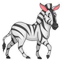 Animal character funny zebra in cartoon style. Children's illustration. vector