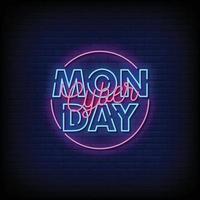 Cyber Monday Neon Signs Style Text Vector