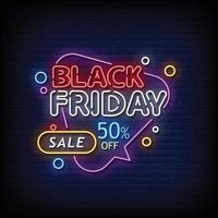 Black friday Neon Signs Style Text Vector