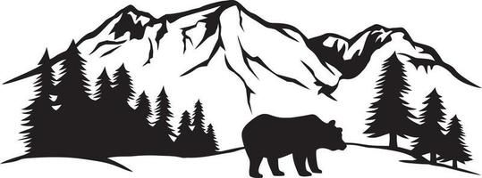 Bear in the Mountains vector