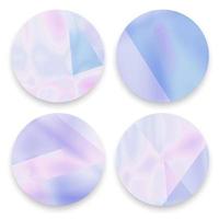 Pastel Holographic,gradient round frames set vector