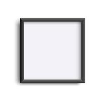 Photoframe isolated on white, realistic square black frame mock up vector