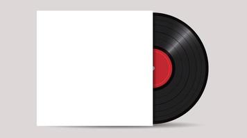 Vinyl Record with Cover Mockup, realistic vector style