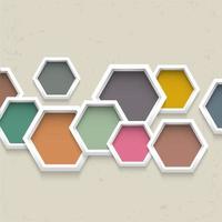 3d geometric background with colorful hexagons vector