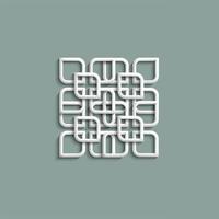 3d white pattern in arabic style vector