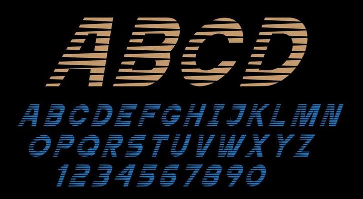 Stylish elegant font, alphabet letters,numbers