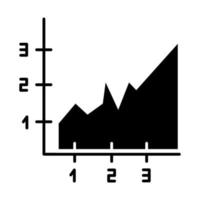 Area chart glyph icon vector