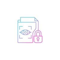 Protected biometric data gradient linear vector icon