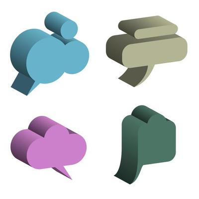 3D vector Speech Bubbles