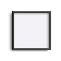 Photoframe isolated on white, realistic square black frame mock up vector