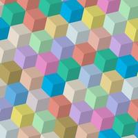 3d cubes vector background in retro colors