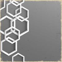 3d geometric grunge background with hexagons vector