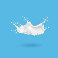 Splash of milk isolated on blue background vector