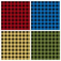 Vector set of umberjack plaid seamless patterns