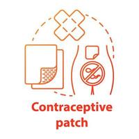 icono de concepto rojo de parche anticonceptivo vector