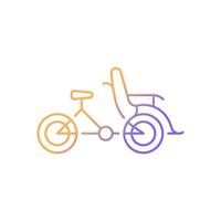 icono de vector lineal gradiente cyclo taxi