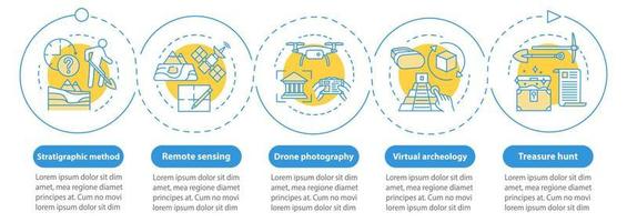 Archeology methods vector infographic template