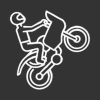 icono de tiza de motociclismo vector