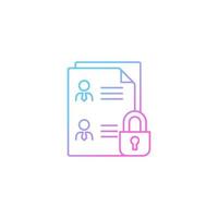 Employee data protection gradient linear vector icon