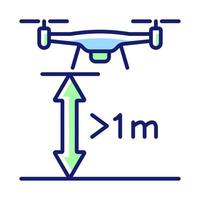 altura mínima de vuelo rgb color icono de etiqueta manual vector