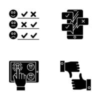 Survey glyph icons set vector