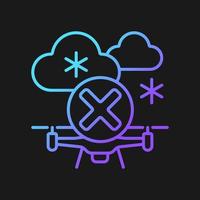 Dont fly when heavy snow gradient vector manual label icon for dark theme