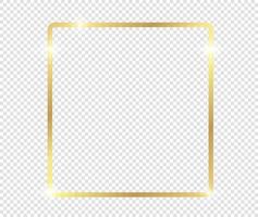 Gold shiny glowing frame background. Golden luxury vintage realistic vector