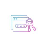 Password management gradient linear vector icon