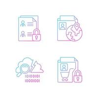 Maintain information security gradient linear vector icons set