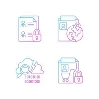 Maintain information security gradient linear vector icons set