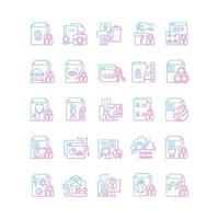 Sensitive information types gradient linear vector icons set