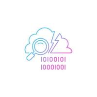 Data breach detection gradient linear vector icon