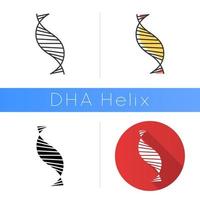 DNA spiral strand icon vector