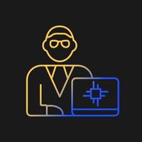 Chief technology officer gradient vector icon for dark theme