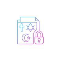 Religious beliefs information gradient linear vector icon