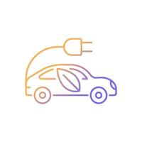 icono de vector lineal gradiente de taxi eléctrico