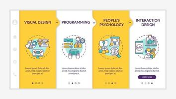 UX design process onboarding vector template