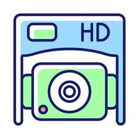 HD bottom camera RGB color manual label icon vector