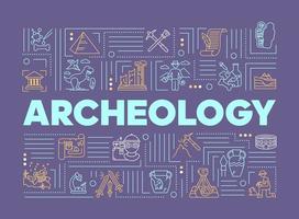 banner de conceptos de palabra de arqueología vector