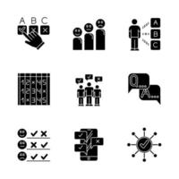 Survey glyph icons set vector