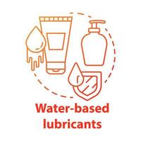 Water-based lubricants red concept icon vector