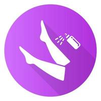 Leg spray purple flat design long shadow glyph icon vector