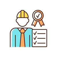 Quality control manager RGB color icon vector