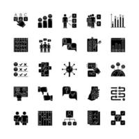 Survey glyph icons set vector